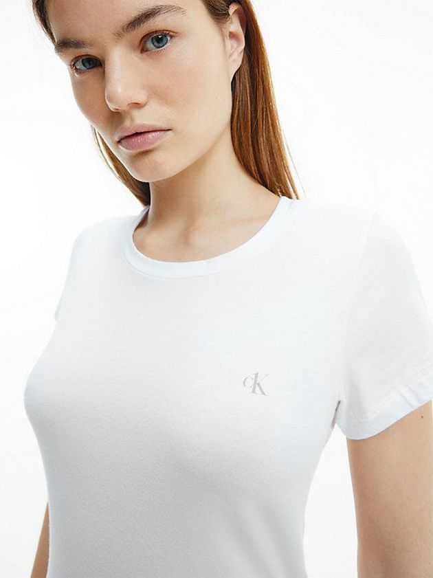 White Calvin Klein 2 Pack Lounge - CK One Women T-Shirt | NDPJ-12307