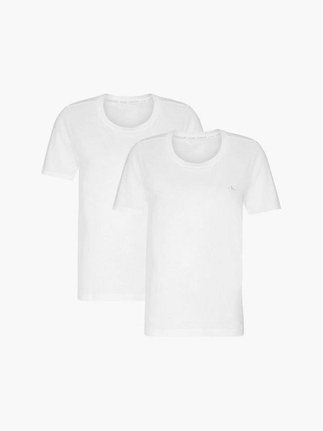 White Calvin Klein 2 Pack Lounge - CK One Women T-Shirt | NDPJ-12307