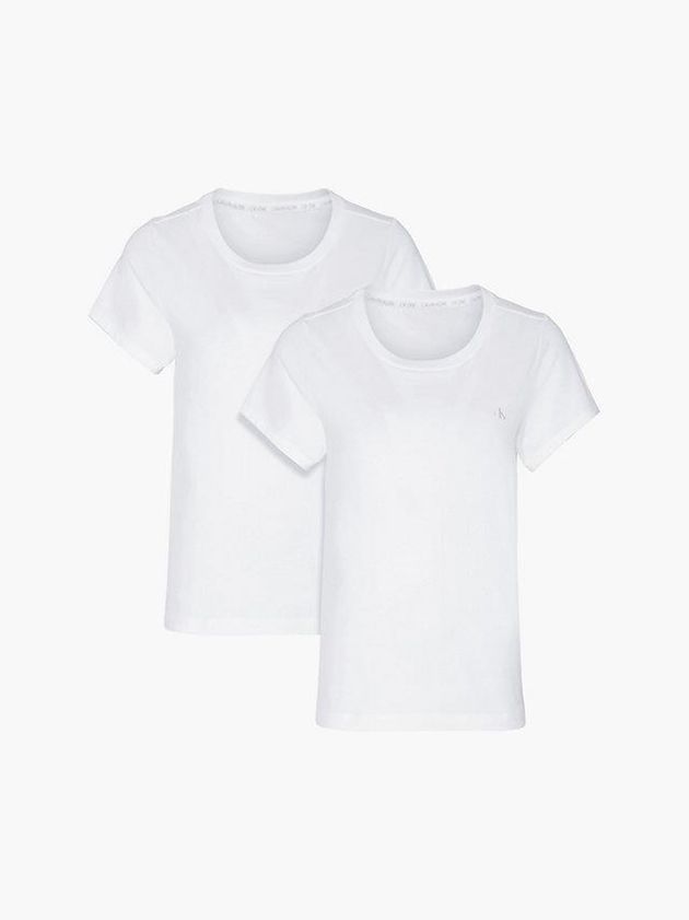 White Calvin Klein 2 Pack Lounge - CK One Women T-Shirt | NDPJ-12307