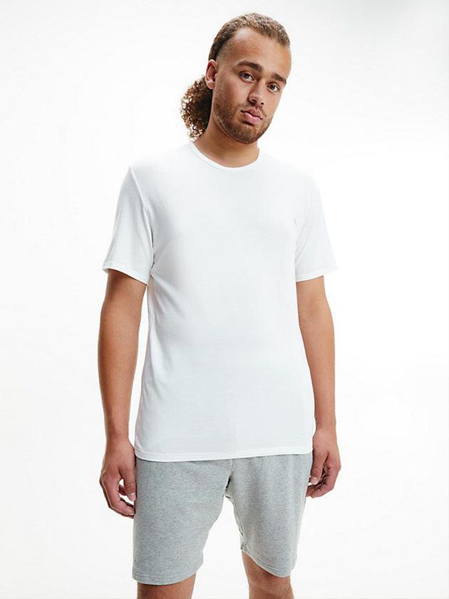 White Calvin Klein 2 Pack Lounge - CK One Men T-Shirt | ZFNX-93254