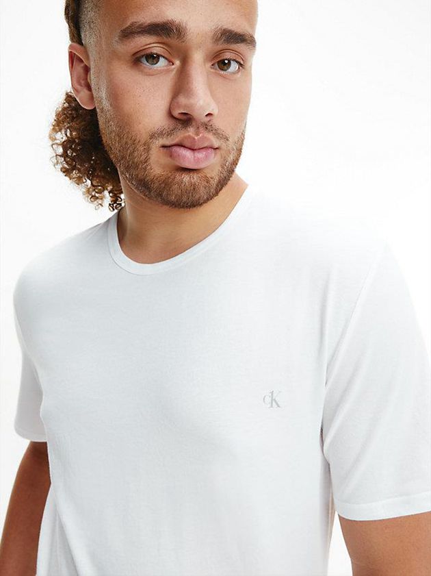 White Calvin Klein 2 Pack Lounge - CK One Men T-Shirt | ZFNX-93254