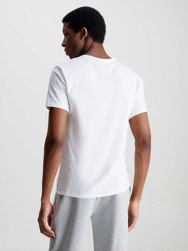 White Calvin Klein 2 Pack Lounge - Modern Cotton Men T-Shirt | DXHM-62307
