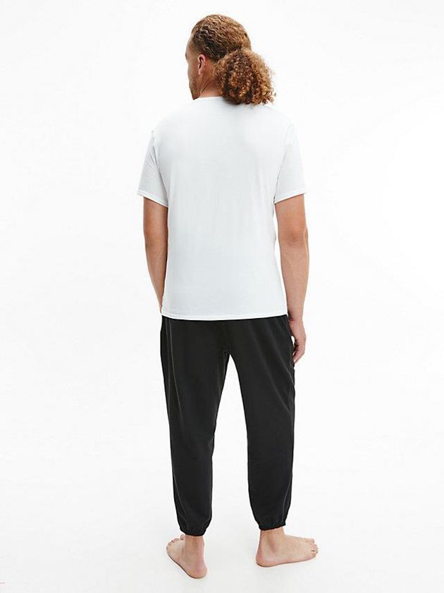 White Calvin Klein 2 Pack Lounge - Modern Cotton Men T-Shirt | DXHM-62307
