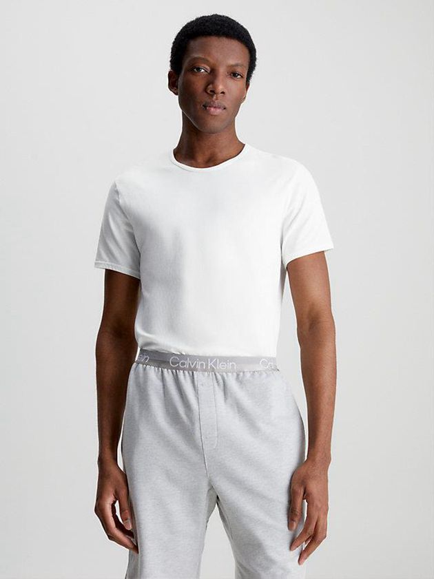 White Calvin Klein 2 Pack Lounge - Modern Cotton Men T-Shirt | DRJX-31962