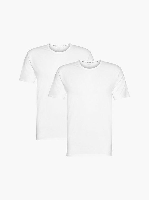White Calvin Klein 2 Pack Lounge - Modern Cotton Men T-Shirt | DRJX-31962
