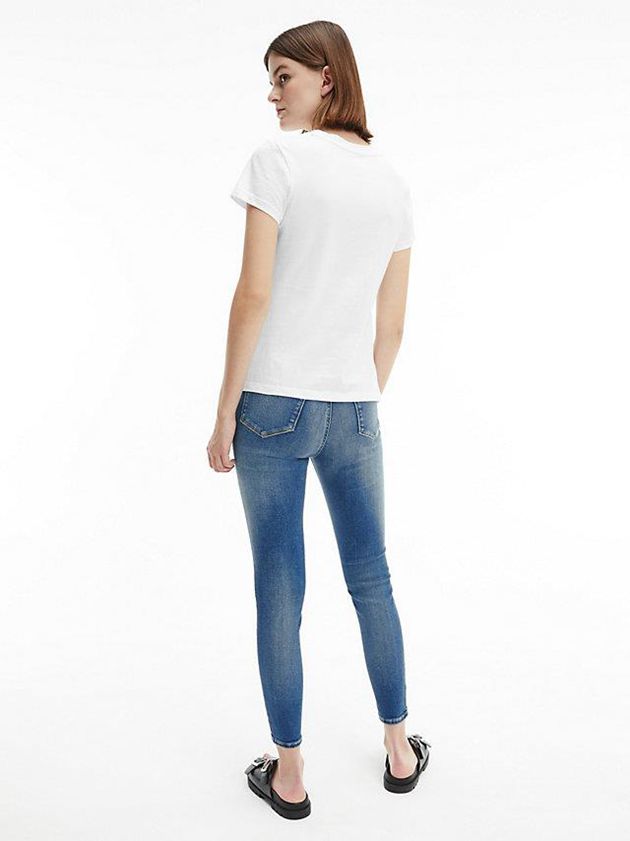 White Calvin Klein 2 Pack Slim Cotton Women T-Shirt | ULQI-84910
