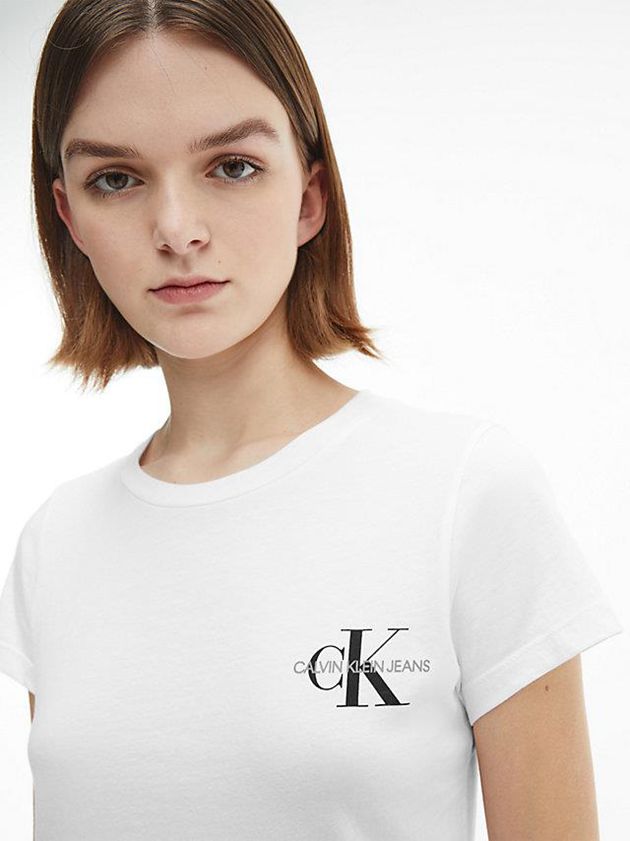 White Calvin Klein 2 Pack Slim Cotton Women T-Shirt | ULQI-84910