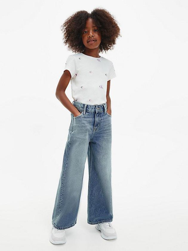 White Calvin Klein 2 Pack Slim Logo Girls's T-Shirt | JLDF-31745