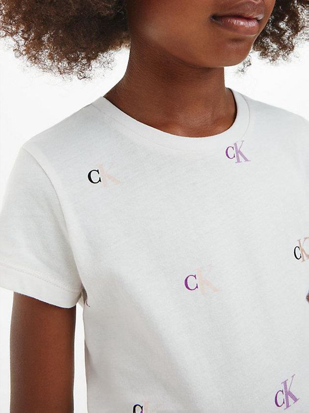 White Calvin Klein 2 Pack Slim Logo Girls's T-Shirt | JLDF-31745