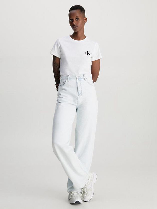 White Calvin Klein 2 Pack Slim Women T-Shirt | FNKV-64875
