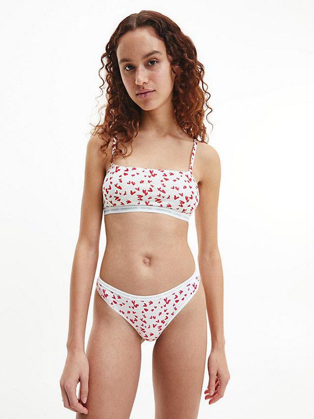 White Calvin Klein 2 Pack String - CK One Women Bra | JRPS-53827