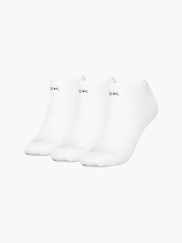 White Calvin Klein 3 Pack Ankle Women Socks | SYPN-17249