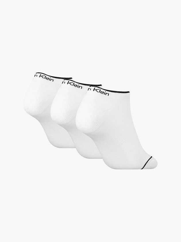 White Calvin Klein 3 Pack Ankle Women Socks | EQUO-16923