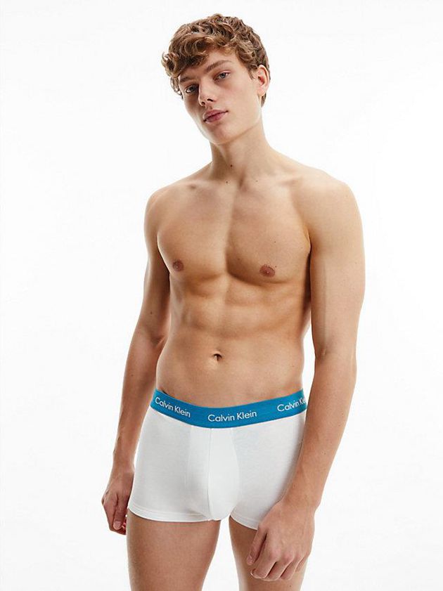White Calvin Klein 3 Pack Low Rise - Cotton Stretch Men Briefs | TMGB-91850