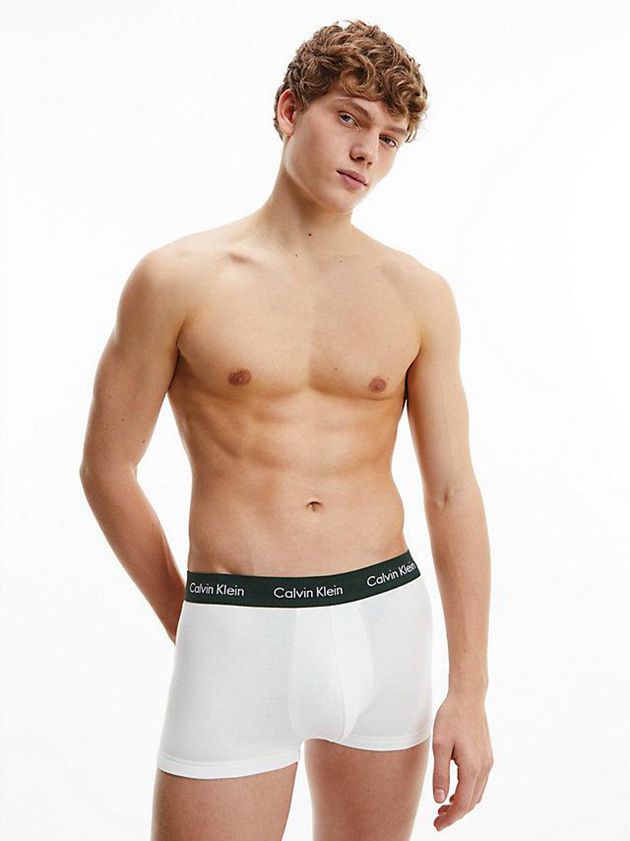 White Calvin Klein 3 Pack Low Rise - Cotton Stretch Men Briefs | TMGB-91850