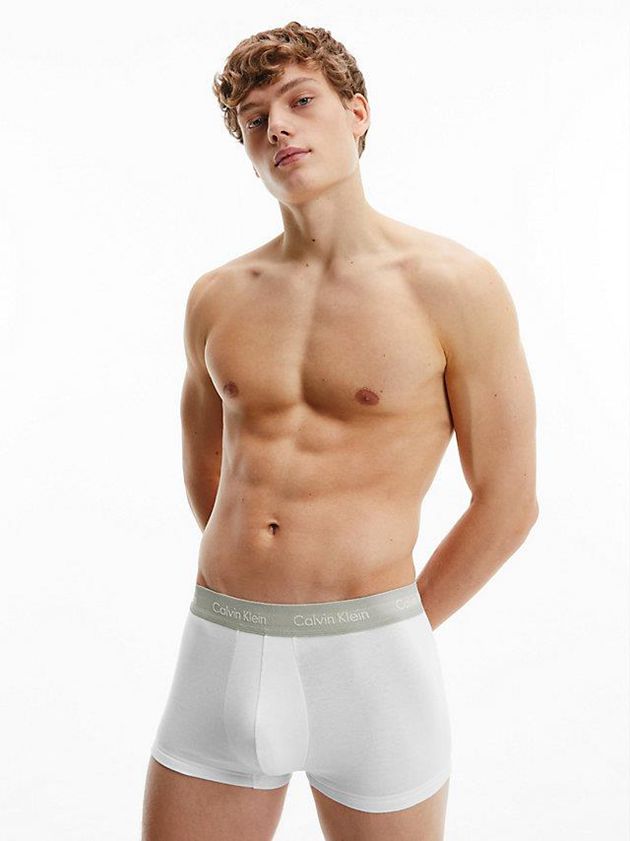 White Calvin Klein 3 Pack Low Rise - Cotton Stretch Men Briefs | TMGB-91850