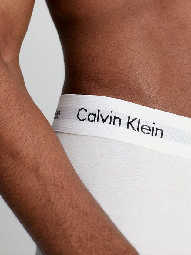 White Calvin Klein 3 Pack Low Rise - Cotton Stretch Men Briefs | MULY-78950