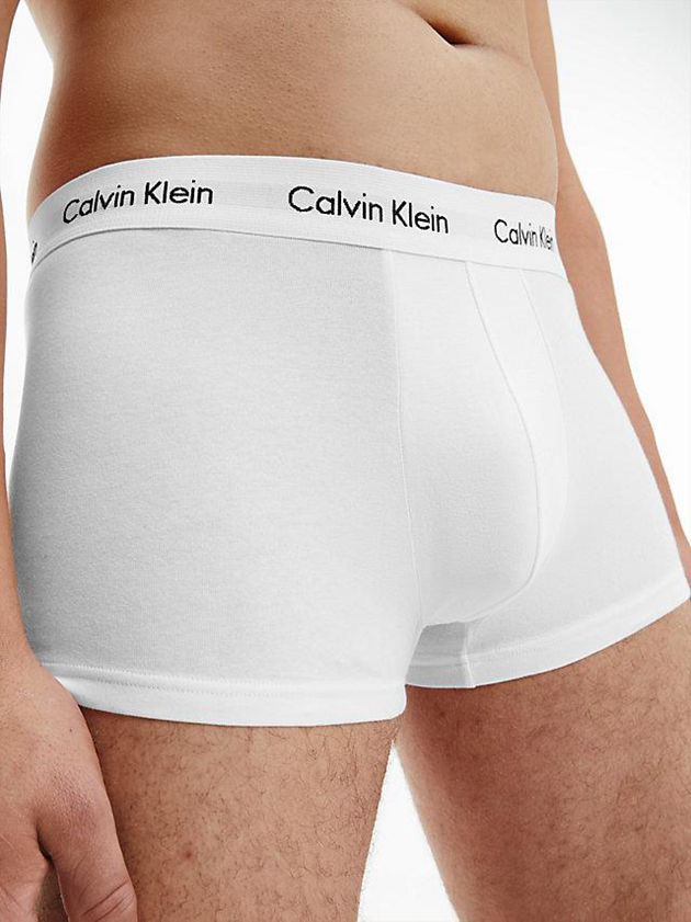 White Calvin Klein 3 Pack Low Rise - Cotton Stretch Men Briefs | MULY-78950