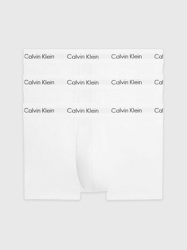 White Calvin Klein 3 Pack Low Rise - Cotton Stretch Men Briefs | MULY-78950