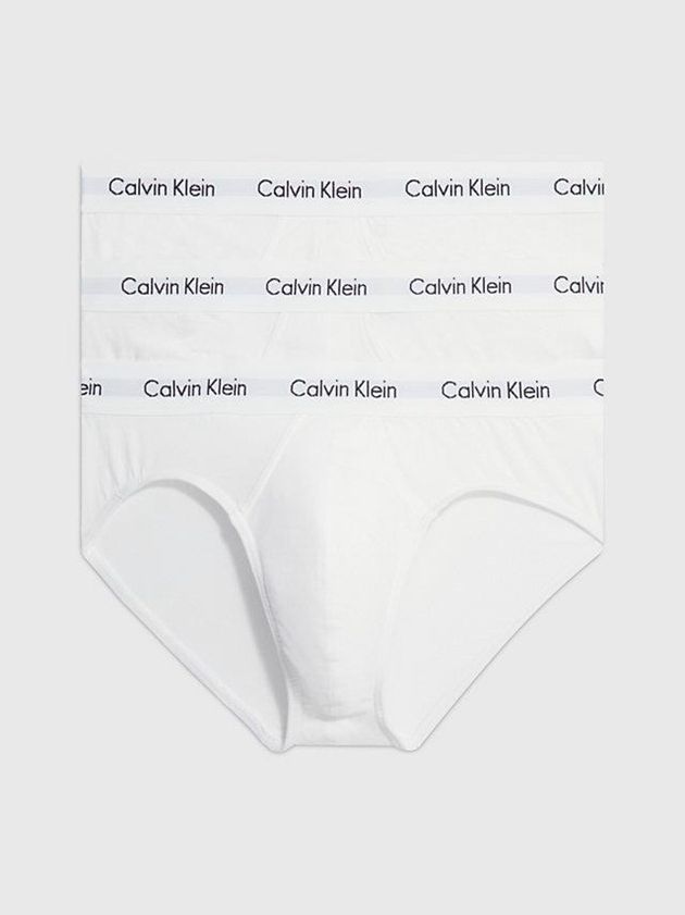 White Calvin Klein 3 Pack - Cotton Stretch Men Briefs | NELZ-85704