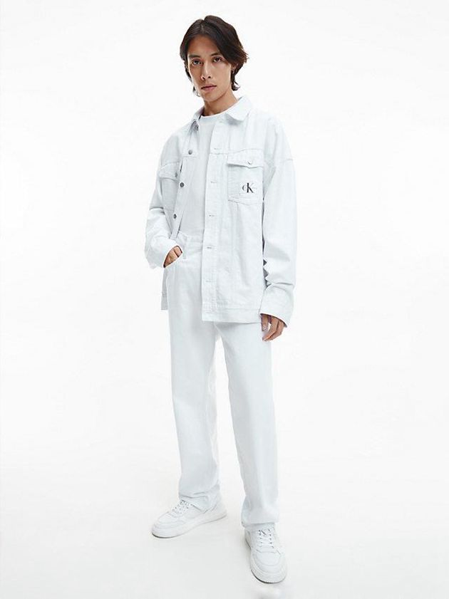 White Calvin Klein 90's Straight Coated Men Jeans | QBEO-12847