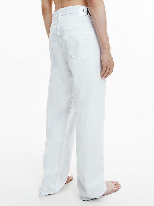 White Calvin Klein 90's Straight Coated Men Jeans | QBEO-12847