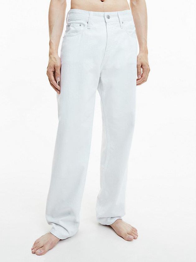 White Calvin Klein 90\'s Straight Coated Men Jeans | QBEO-12847