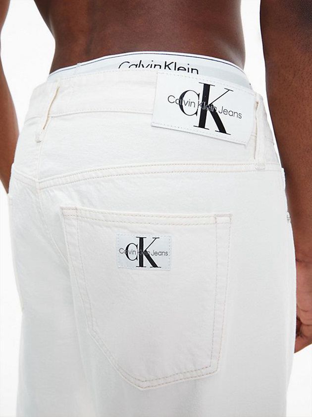 White Calvin Klein 90's Straight Men Jeans | MIPT-53061