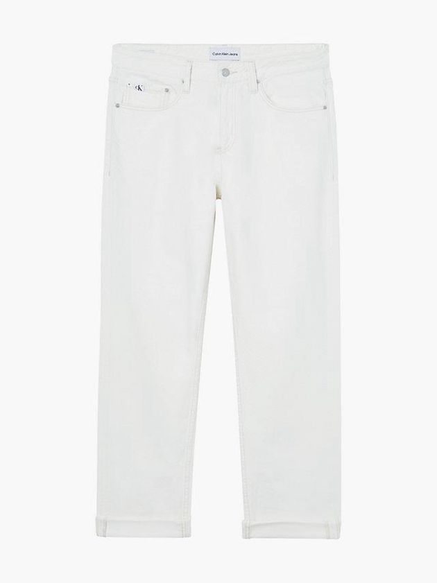 White Calvin Klein 90's Straight Men Jeans | MIPT-53061