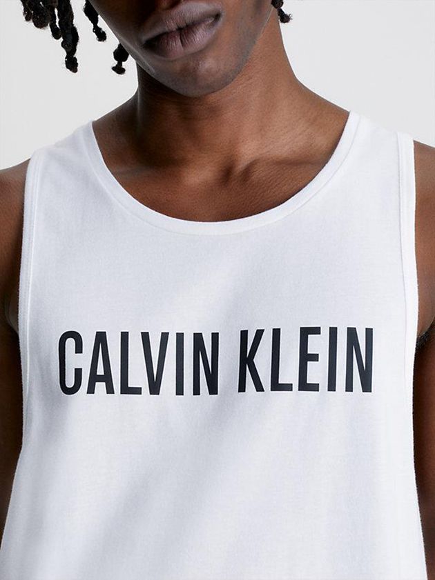 White Calvin Klein Beach Tank - Intense Power Men Top | PTQS-36251