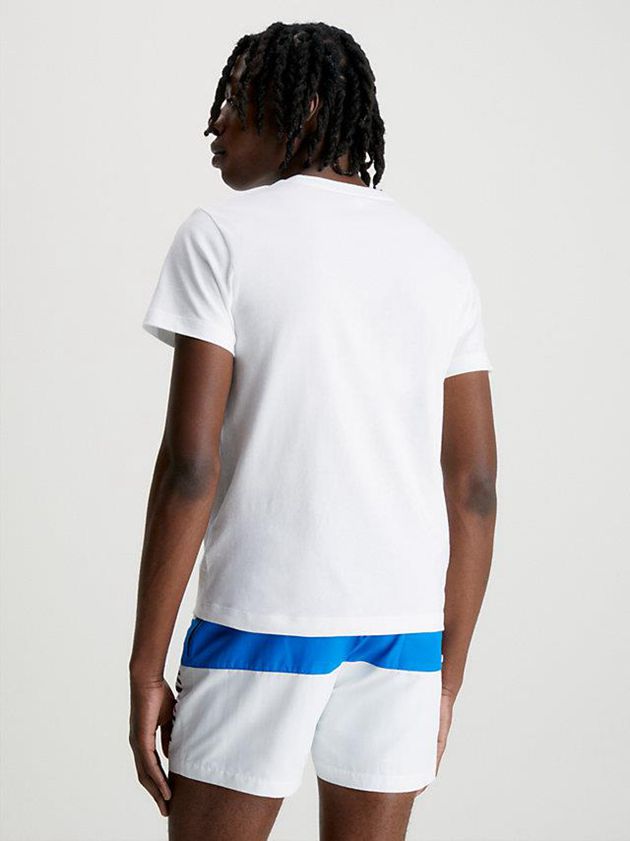White Calvin Klein Beach - Intense Power Men T-Shirt | UFAQ-92610