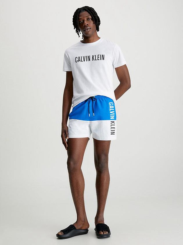 White Calvin Klein Beach - Intense Power Men T-Shirt | UFAQ-92610