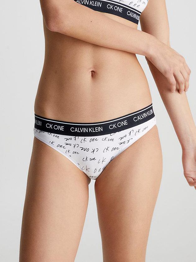 White Calvin Klein Bikini - CK One Women Briefs | YWKD-52307