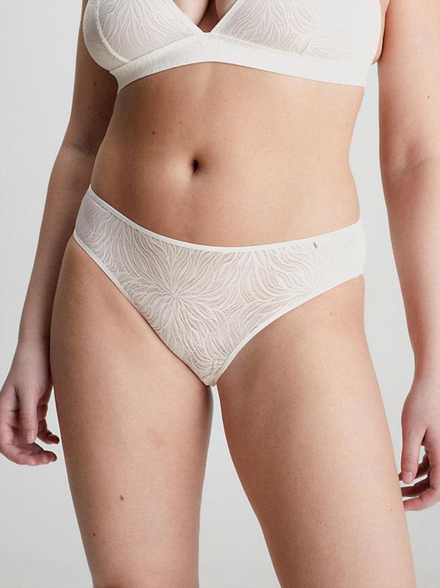 White Calvin Klein Bikini - Sheer Marquisette Women Briefs | WRMZ-02516
