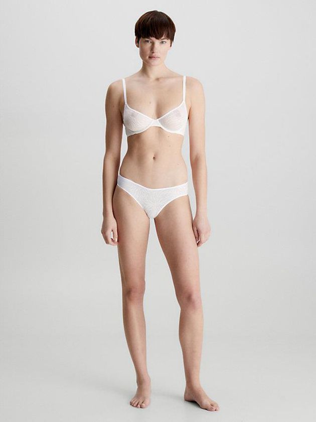 White Calvin Klein Bikini - Sheer Marquisette Women Briefs | WRMZ-02516