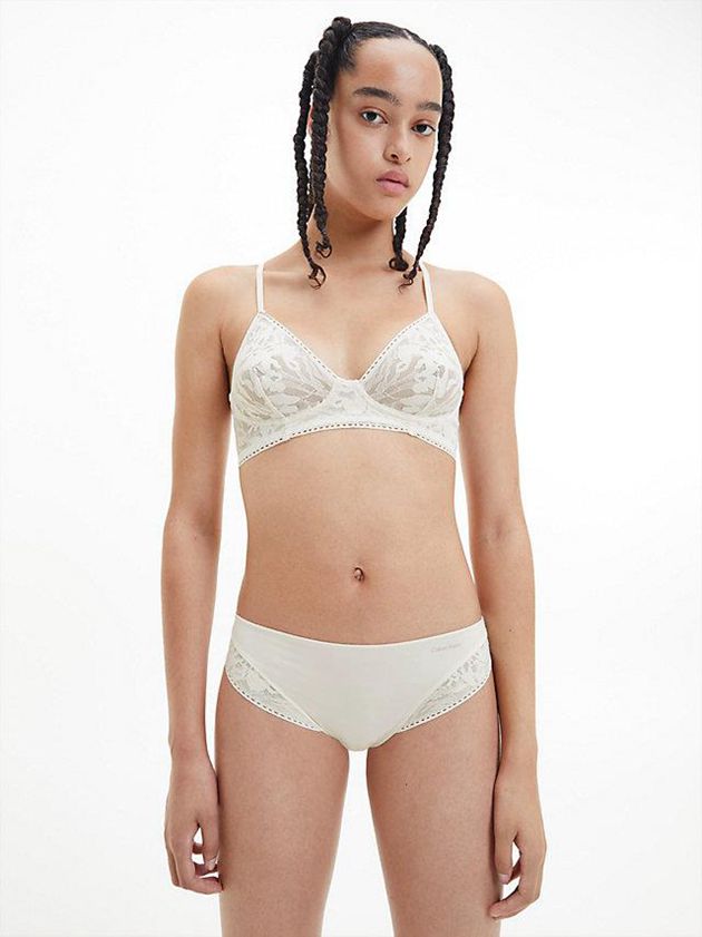 White Calvin Klein Bikini - Ultra Soft Lace Women Briefs | ITOG-49810