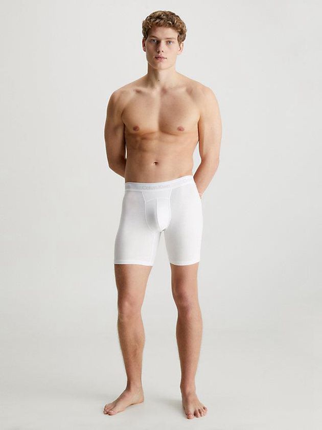 White Calvin Klein Boxer - Athletic Cotton Men Briefs | VFGX-14536