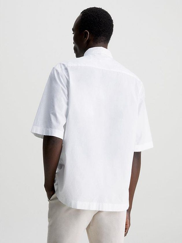 White Calvin Klein Boxy Poplin Men Shirts | ZAMU-97850