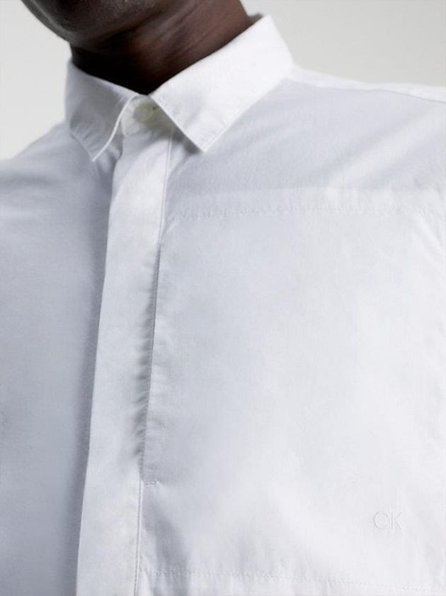 White Calvin Klein Boxy Poplin Men Shirts | ZAMU-97850
