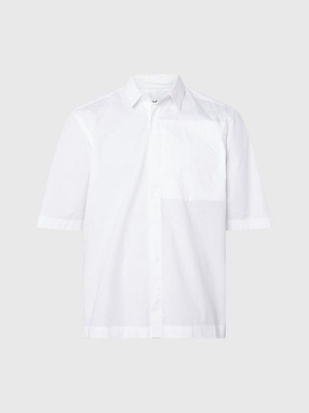 White Calvin Klein Boxy Poplin Men Shirts | ZAMU-97850