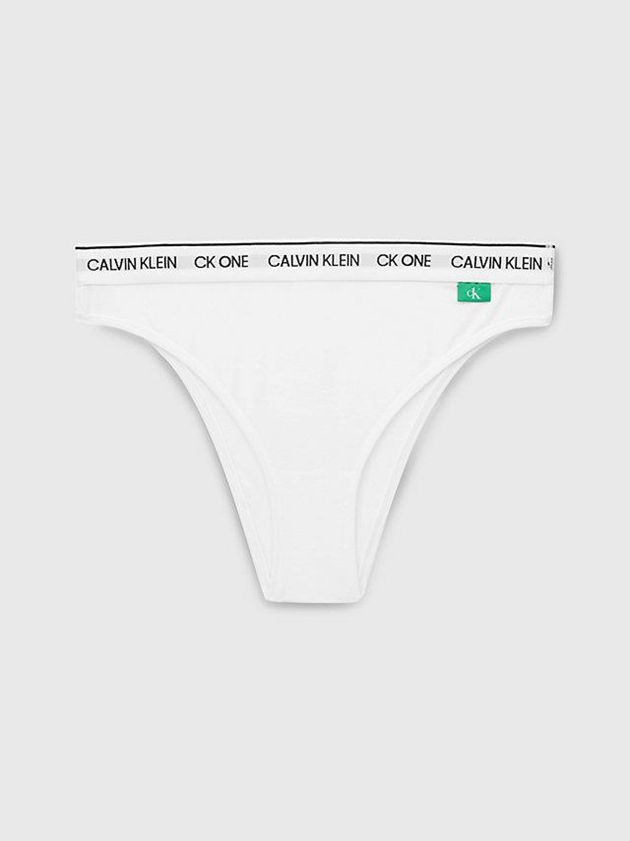 White Calvin Klein CK One Recycled Women Thong | EDKC-03962