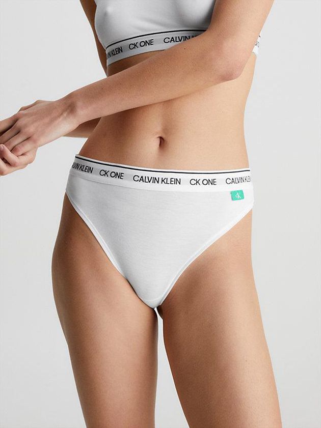 White Calvin Klein CK One Recycled Women Thong | EDKC-03962