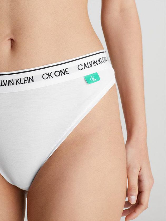 White Calvin Klein CK One Recycled Women Thong | EDKC-03962