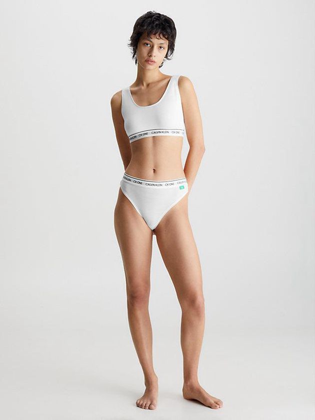 White Calvin Klein CK One Recycled Women Thong | EDKC-03962