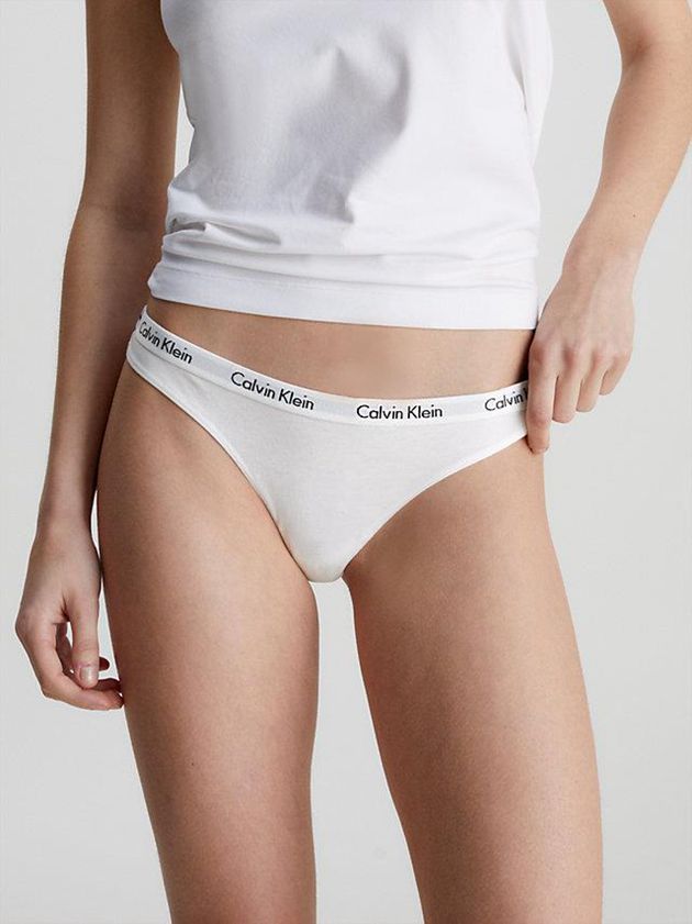 White Calvin Klein Carousel Women Thong | PHWT-38765
