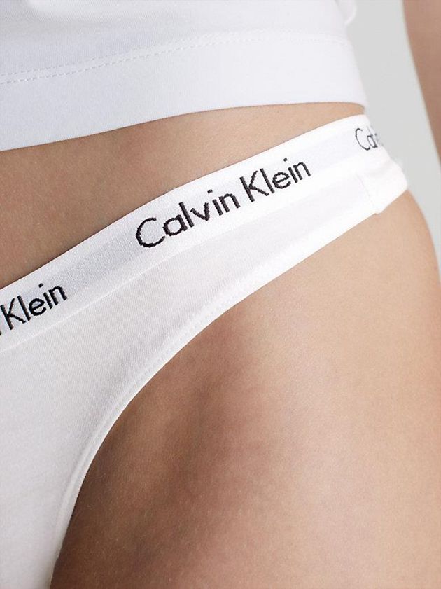 White Calvin Klein Carousel Women Thong | PHWT-38765