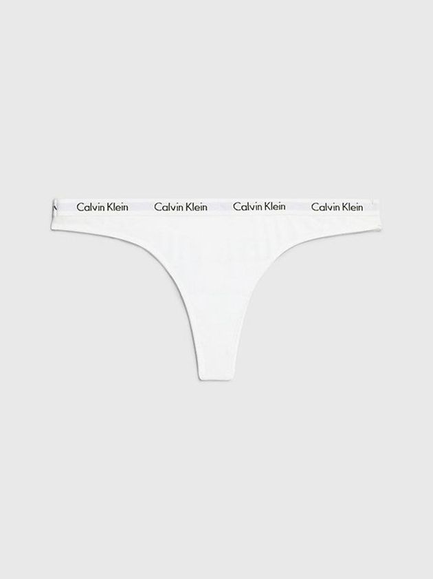 White Calvin Klein Carousel Women Thong | PHWT-38765