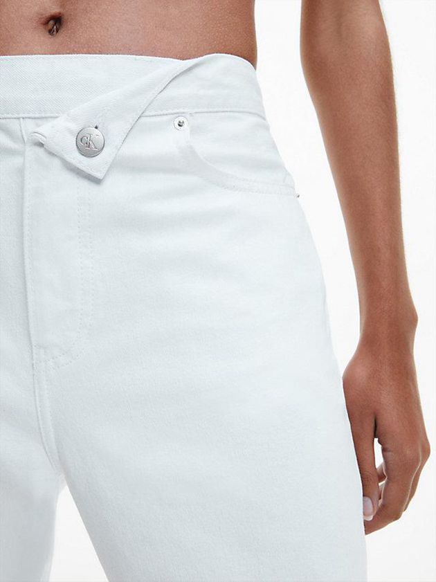 White Calvin Klein Coated Mom Women Jeans | SBLE-67513