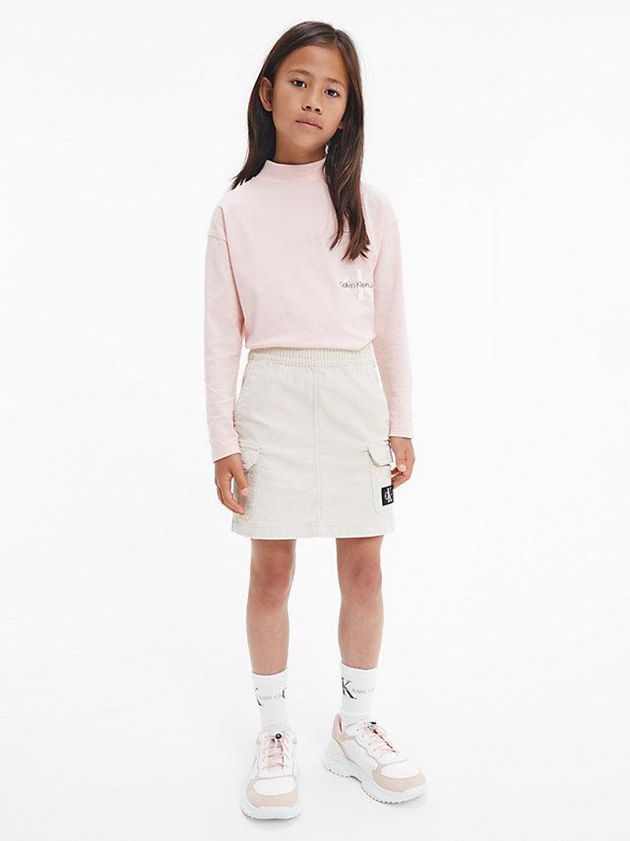 White Calvin Klein Corduroy Girls's Skirt | SFRL-21697