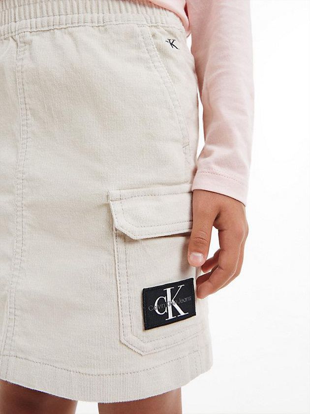 White Calvin Klein Corduroy Girls's Skirt | SFRL-21697